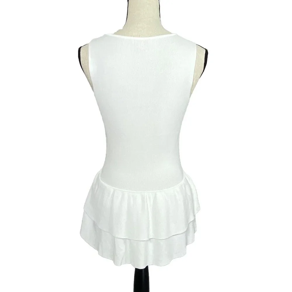 Lilly Pulitzer Cumberland White Peplum Top Womens S Sweater Knit Style 28008 - Picture 5 of 9